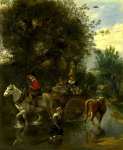 Jan Siberechts - A Cowherd passing a Horse and Cart in a Stream